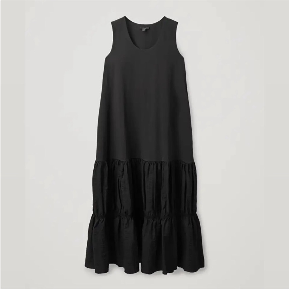 COS sleeveless tiered maxi dress